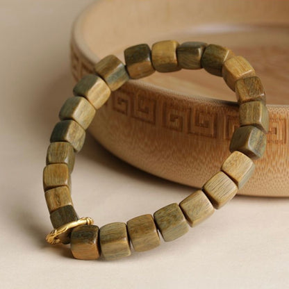 Green Sandalwood Square Candy Bracelet